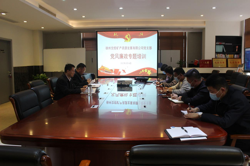徐州巅峰国际官网矿产资源生长有限公司党支部 集中寓目警示教育片《利剑出鞘》